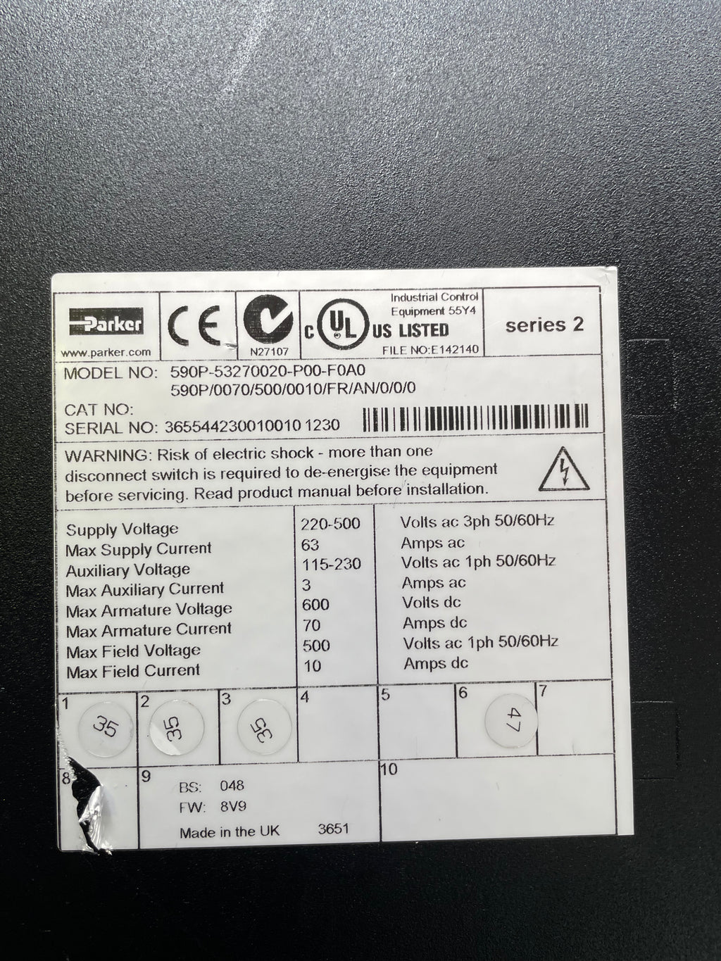 Parker 590P 70A DC INVERTER