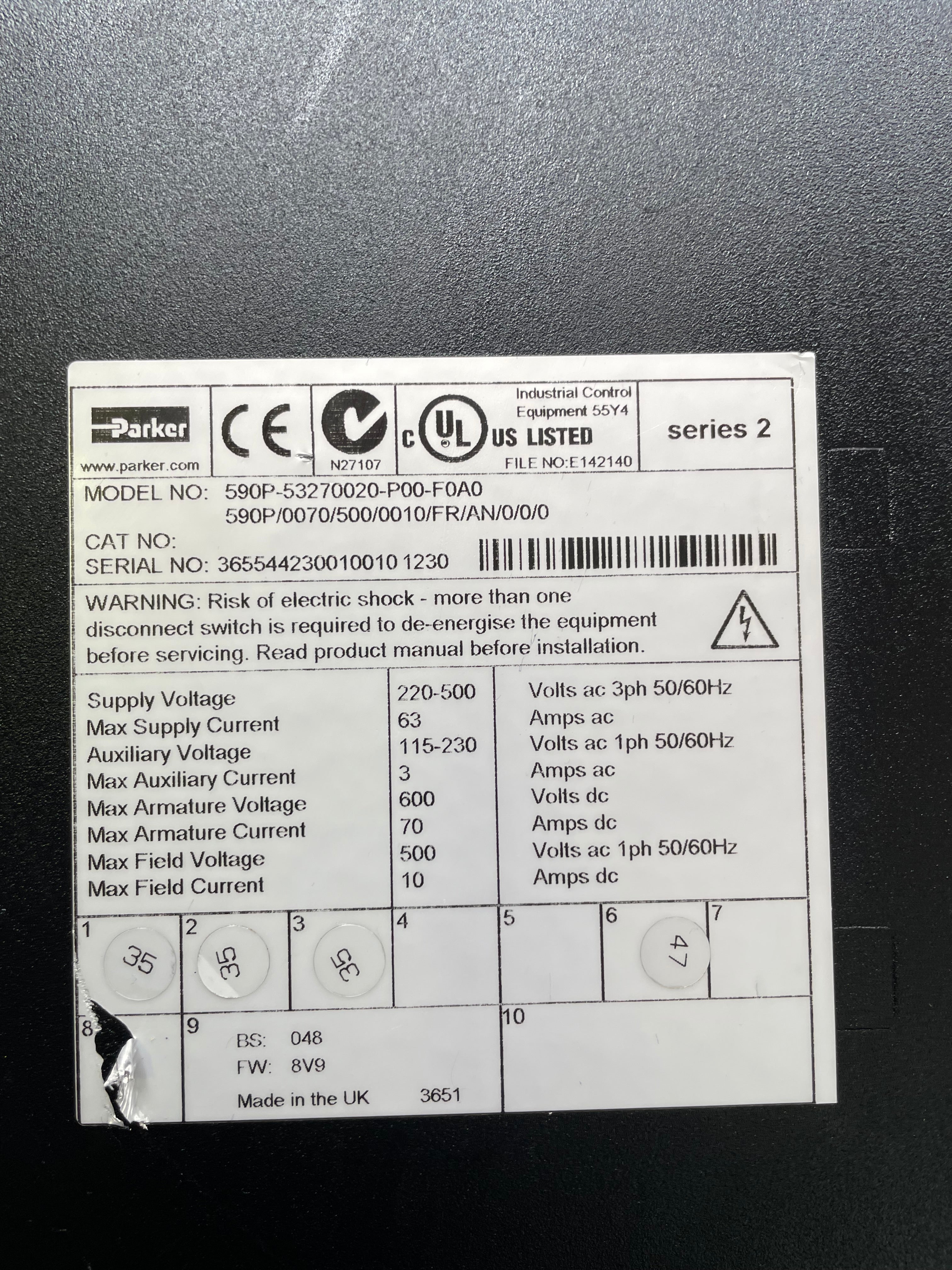 Parker 590P 70A DC INVERTER