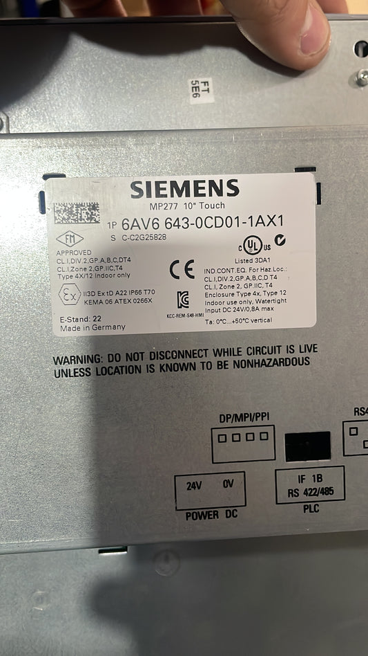 HMI SIEMENS MP277 10”