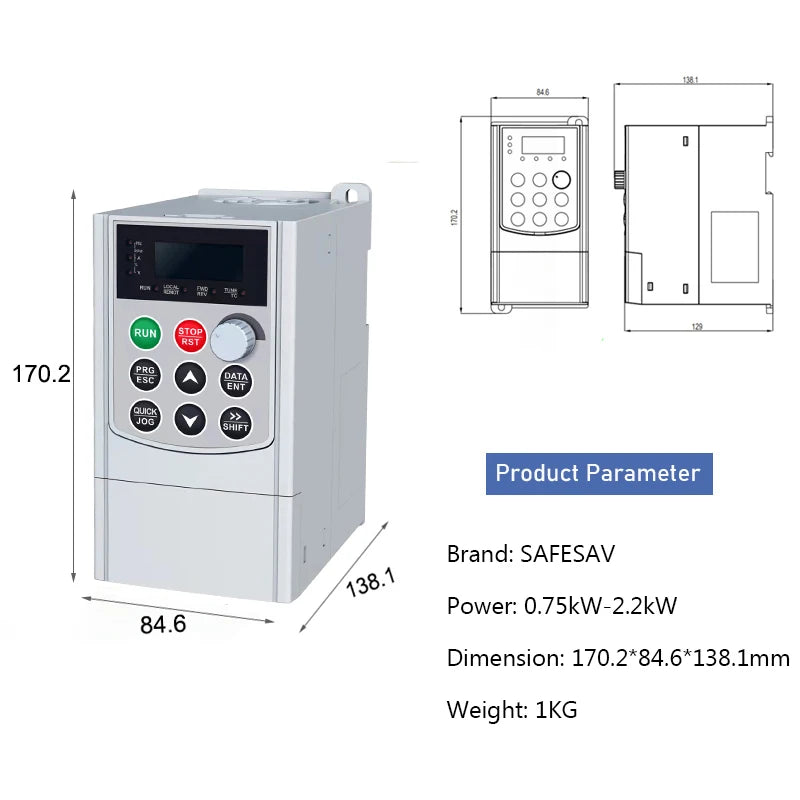 Safesav SN160MN 220 V/380 V 0.75KW-2.2KW IP20 Protection contre les courts-circuits perte de Phase Protection contre les surtensions armoire de démarrage souple